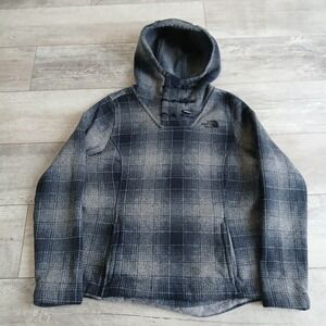 Women’s The North Face Gray Plaid Hoodie - Size Medium